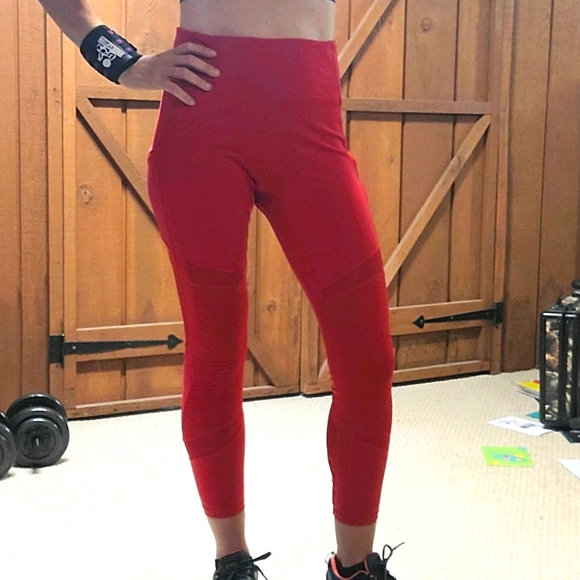 Fabletics Motion 365 Red Athletic Leggings - Picture 1 of 8